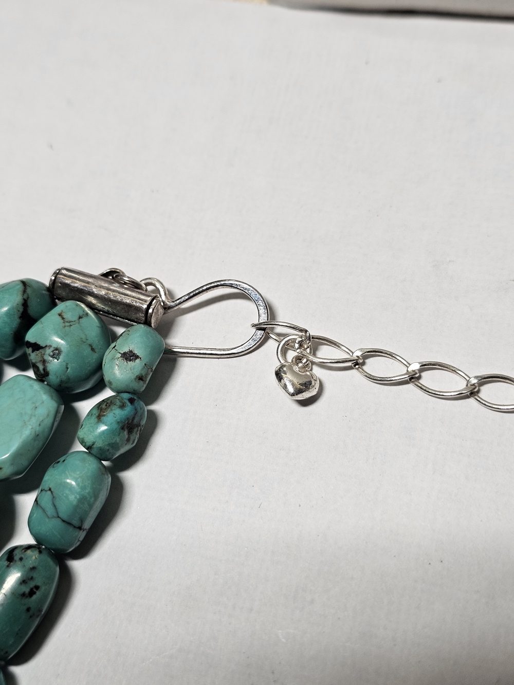 Vintage Jay King DRT Tripple Turquoise Bead Sterling Silver 21" Necklace - Picture 6 of 9